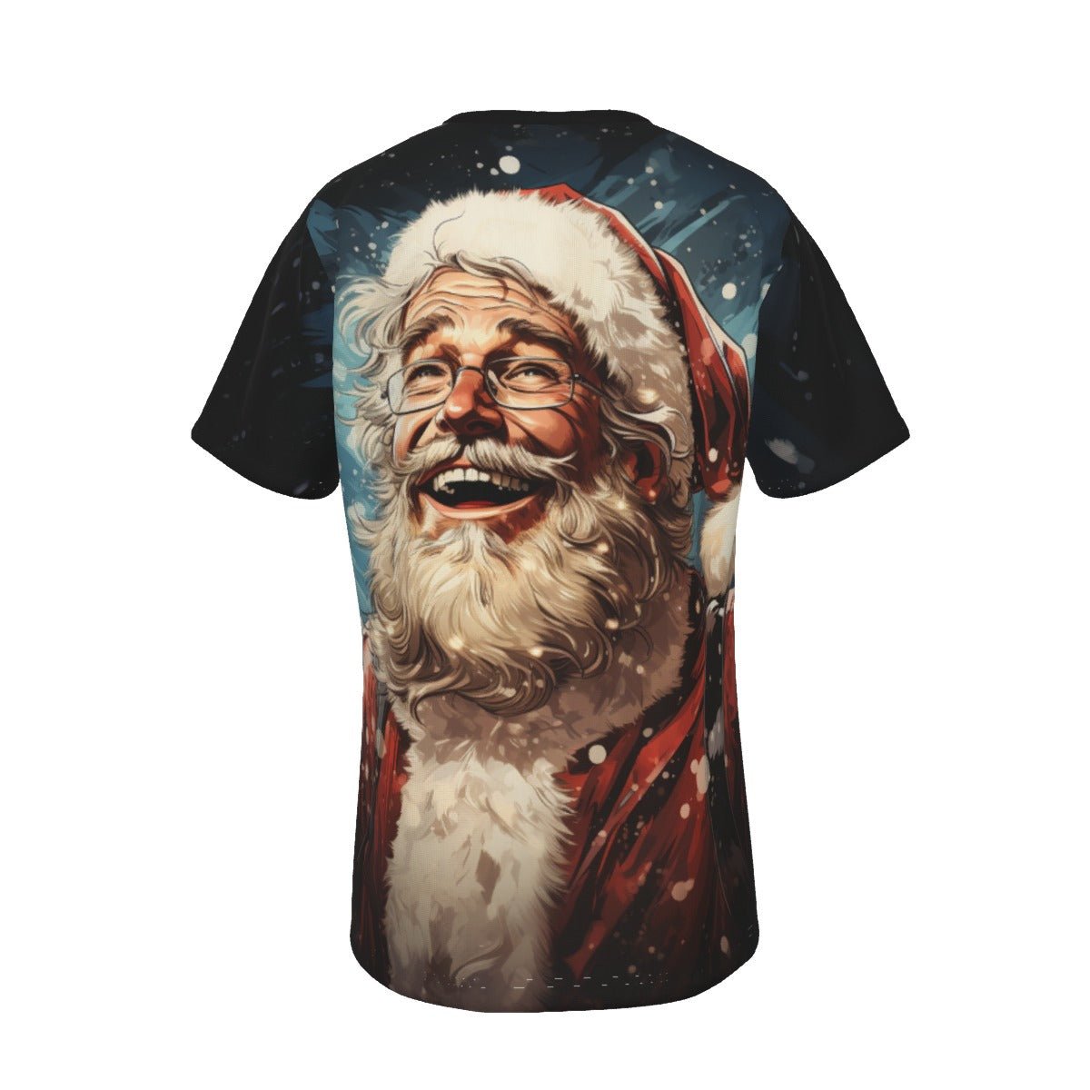 Mens Short Sleeve Christmas Tee - Front and Back - Santa Joy - Festive Style
