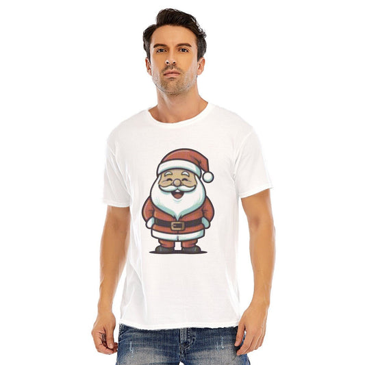 Mens Short Sleeve Christmas Tee - Halftone Santa - Festive Style