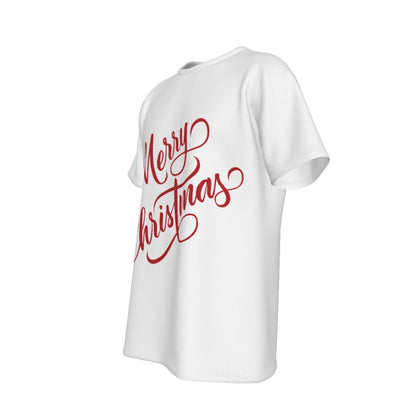 Mens Short Sleeve Christmas Tee - Merry Christmas - White - Festive Style