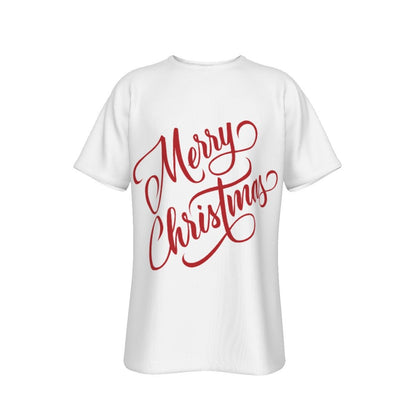 Mens Short Sleeve Christmas Tee - Merry Christmas - White - Festive Style