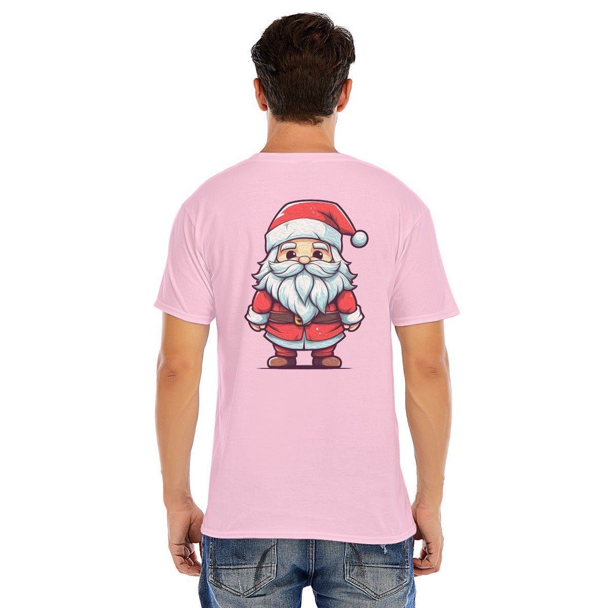Mens Short Sleeve Christmas Tee - Painted Santa - Festive Style