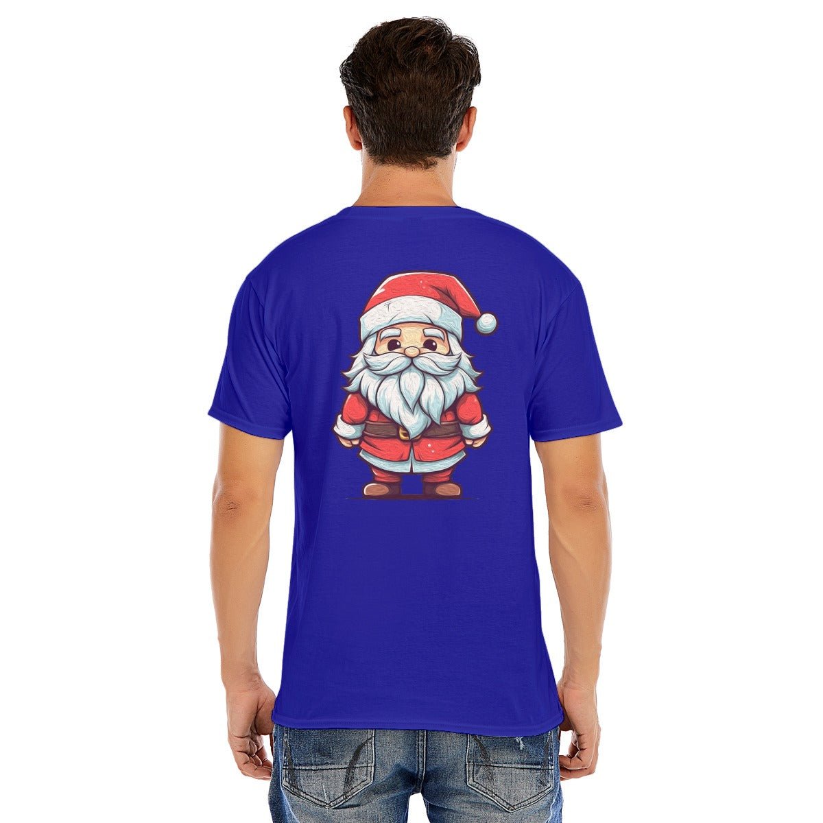 Mens Short Sleeve Christmas Tee - Painted Santa - Festive Style