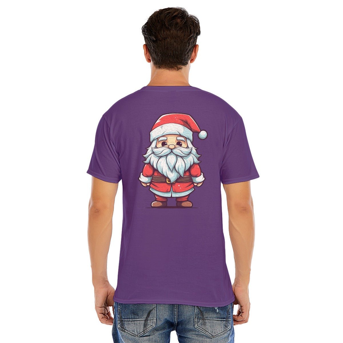 Mens Short Sleeve Christmas Tee - Painted Santa - Festive Style