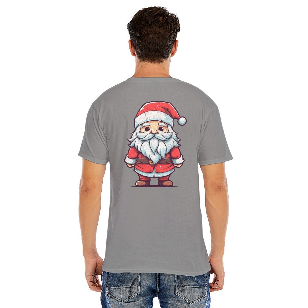 Mens Short Sleeve Christmas Tee - Painted Santa - Festive Style