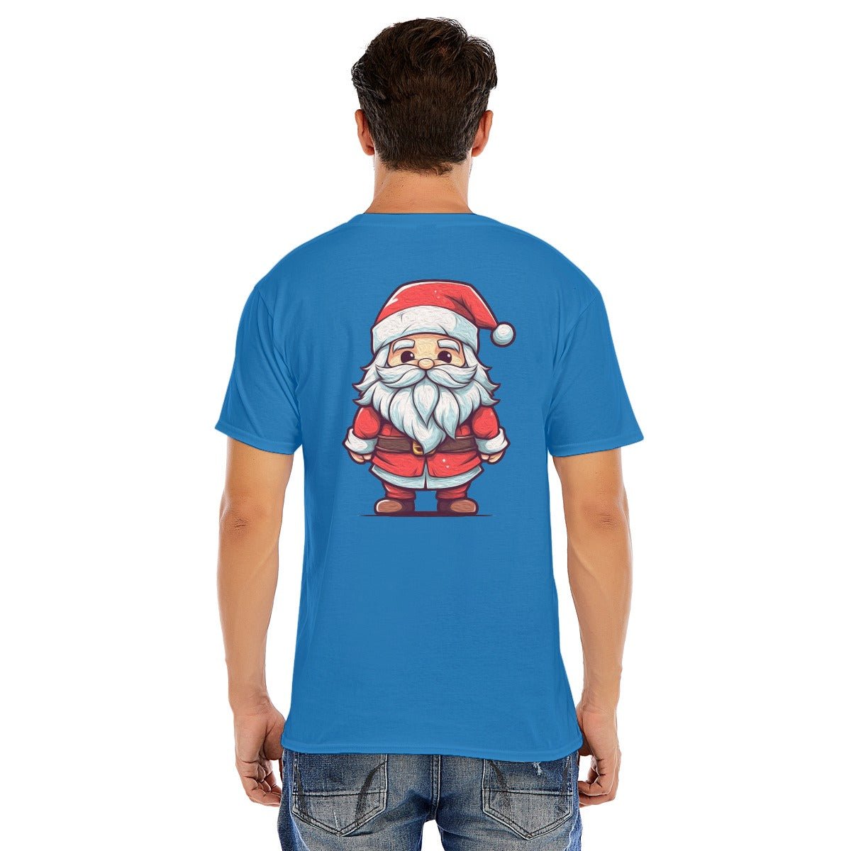 Mens Short Sleeve Christmas Tee - Painted Santa - Festive Style