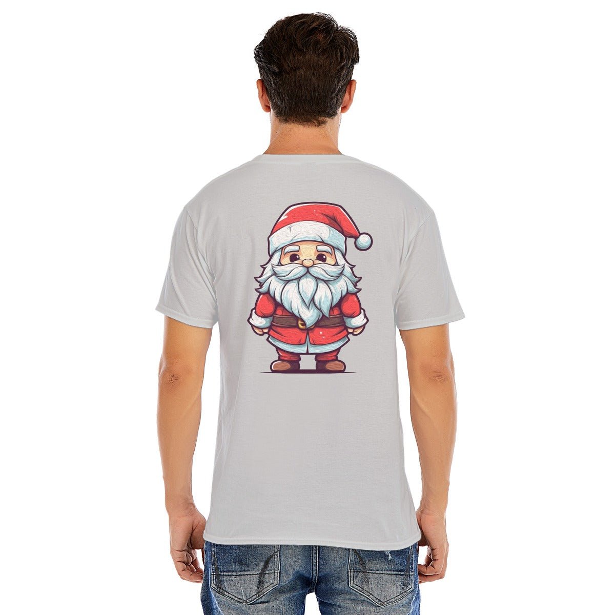 Mens Short Sleeve Christmas Tee - Painted Santa - Festive Style