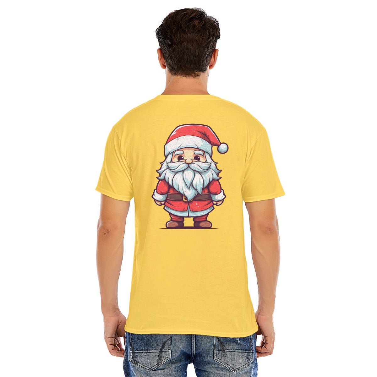 Mens Short Sleeve Christmas Tee - Painted Santa - Festive Style