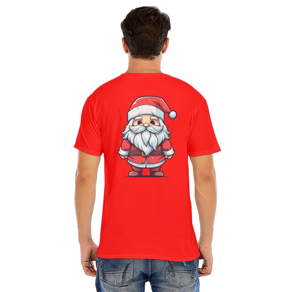 Mens Short Sleeve Christmas Tee - Painted Santa - Festive Style