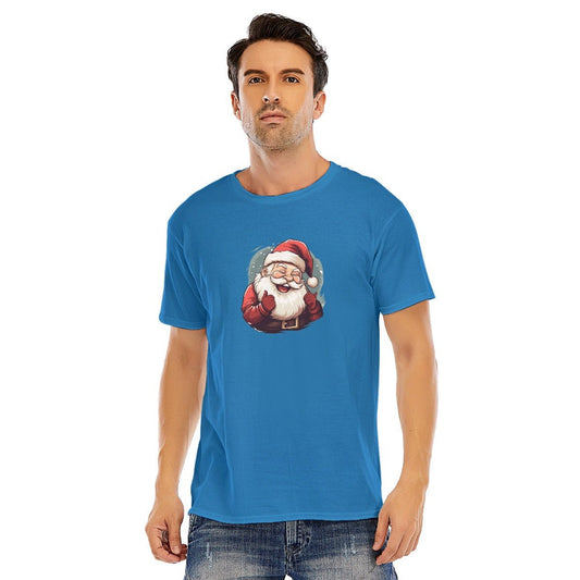 Mens Short Sleeve Christmas Tee - Santa Laughing - Festive Style