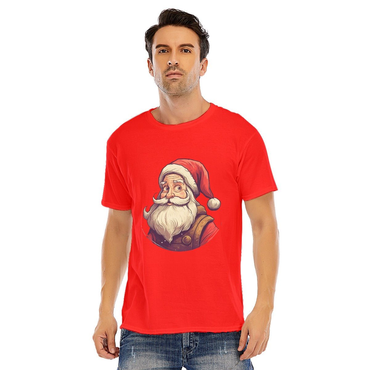 Mens Short Sleeve Christmas Tee - Santa Philosopher - Festive Style
