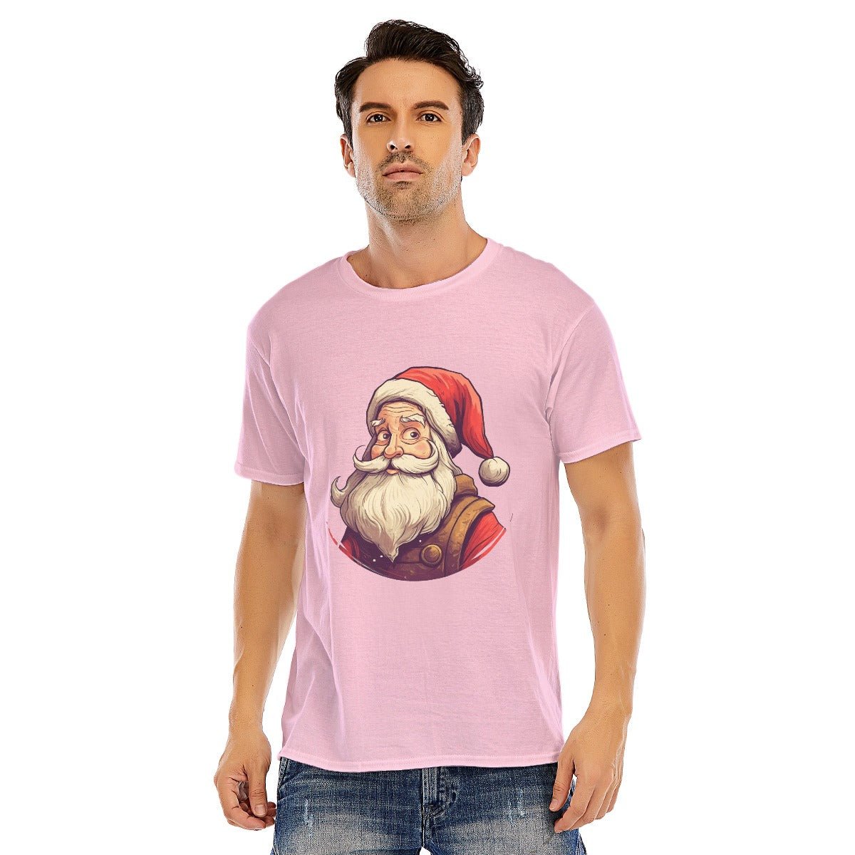Mens Short Sleeve Christmas Tee - Santa Philosopher - Festive Style