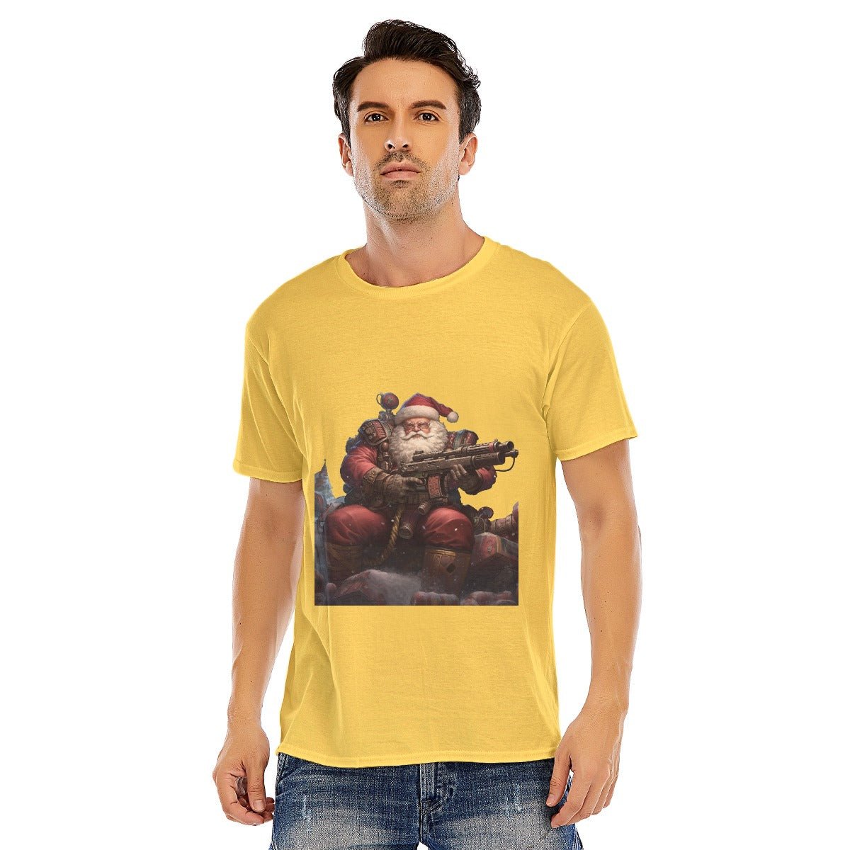 Mens Short Sleeve Christmas Tee - Santa War Hammer - Festive Style