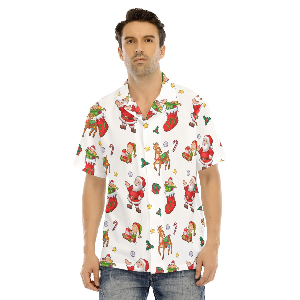 Men's Short Sleeve Christmas Shirt - Traditional
