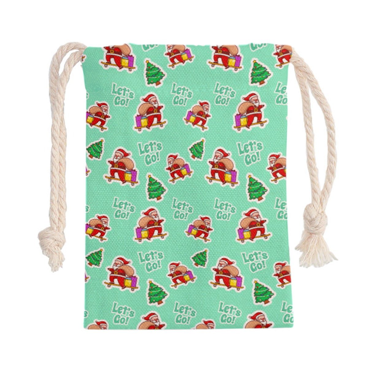 Santa Sack - Green "Let's Go!" - Festive Style