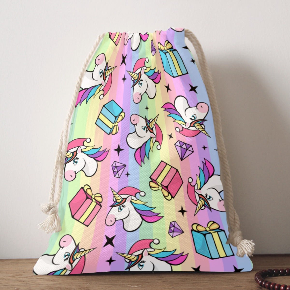 Santa Sack - Rainbow Unicorns - Festive Style