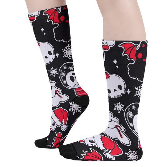 Unisex Long Socks - Creepy Black - Festive Style
