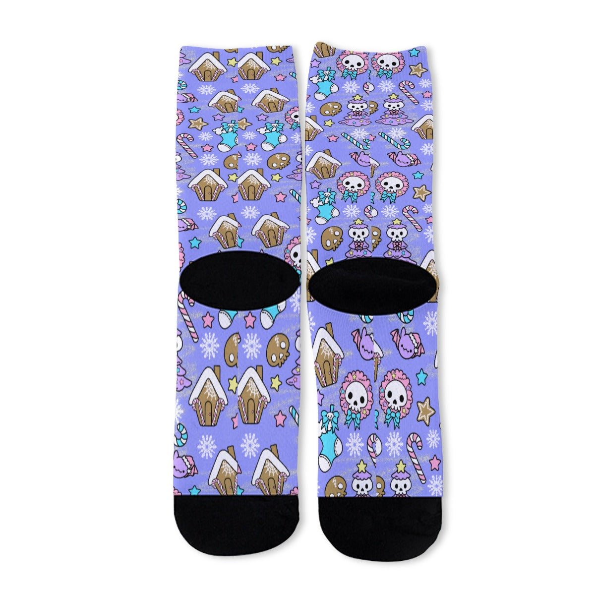 Unisex Long Socks - Creepy Kawaii - Mauve - Festive Style