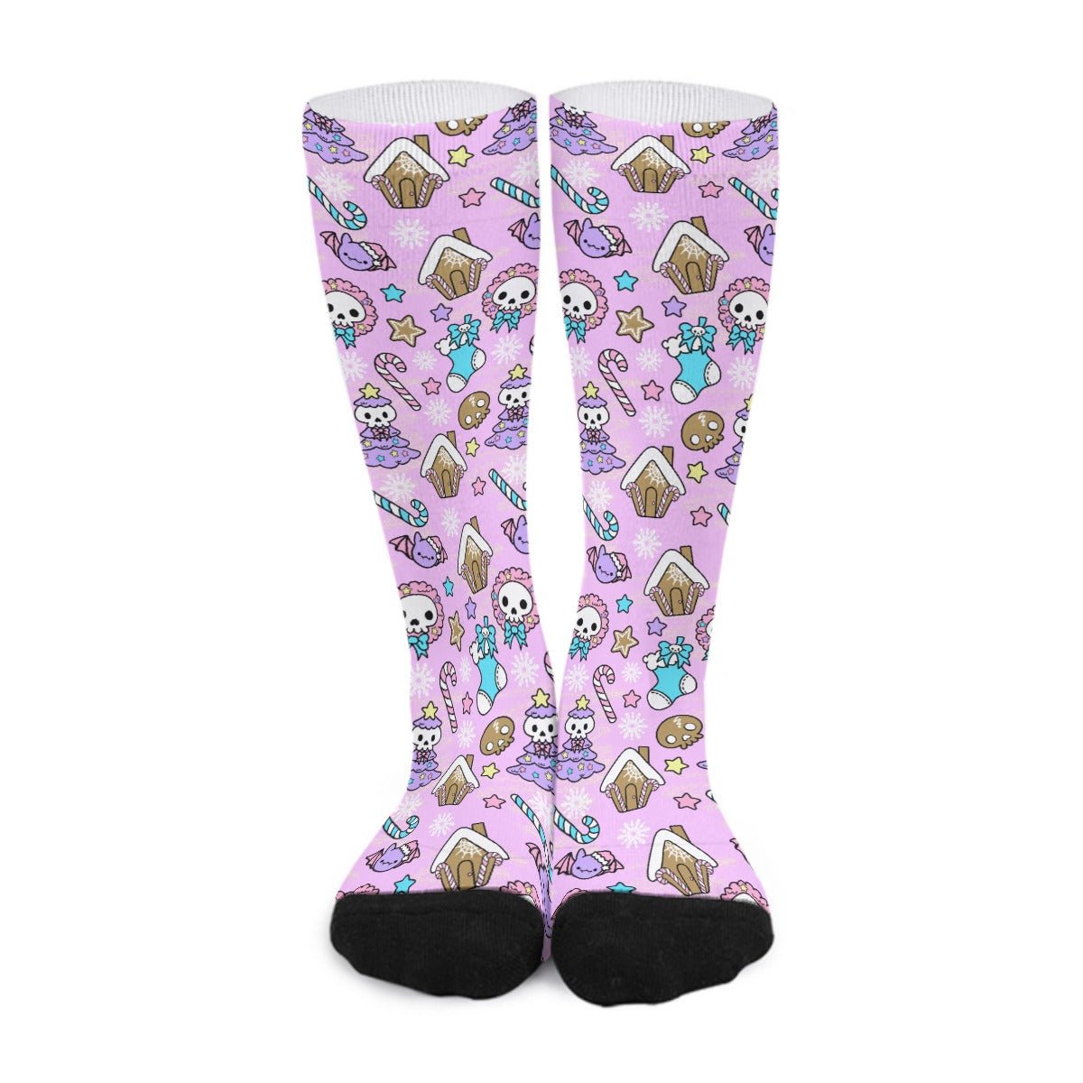 Unisex Long Socks - Creepy Kawaii - Pink - Festive Style