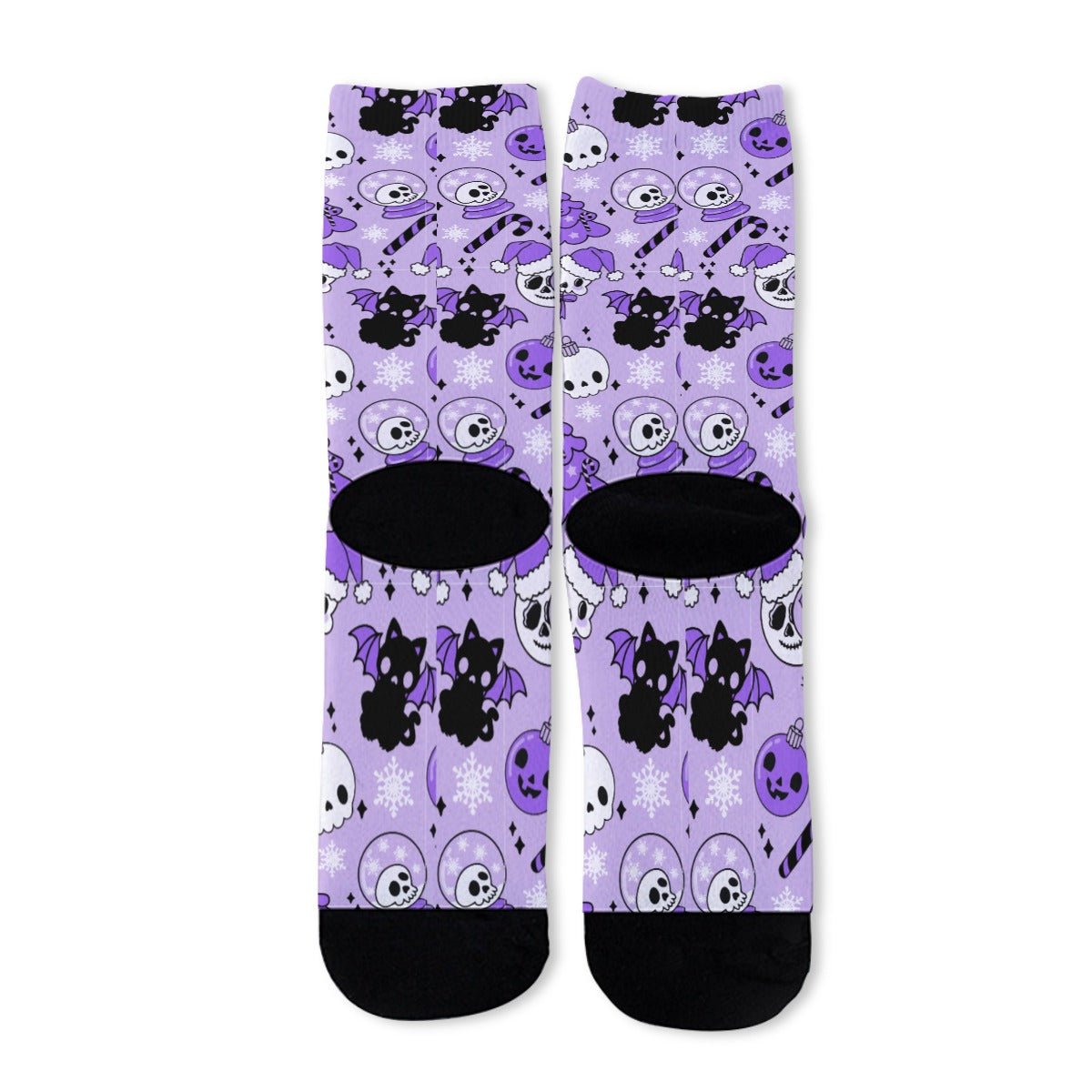 Unisex Long Socks - Creepy Purple - Festive Style