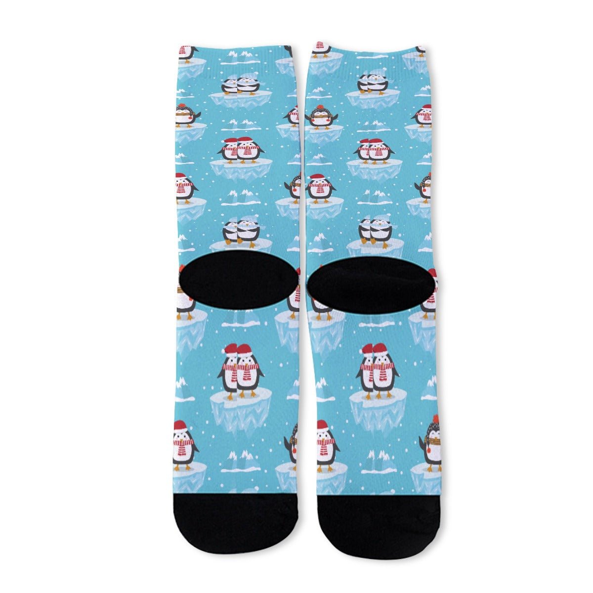 Unisex Long Socks - Icy Penguins - Festive Style
