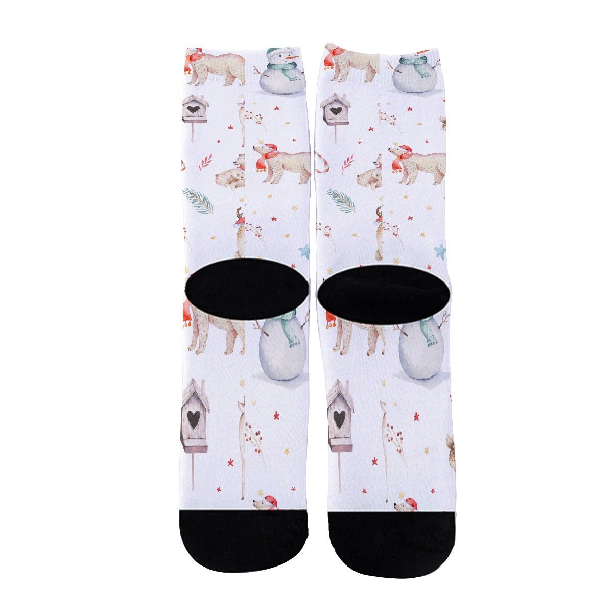 Unisex Long Socks - Natural Watercolour - Festive Style