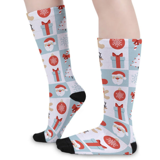 Unisex Long Socks - Quilt Style - Festive Style