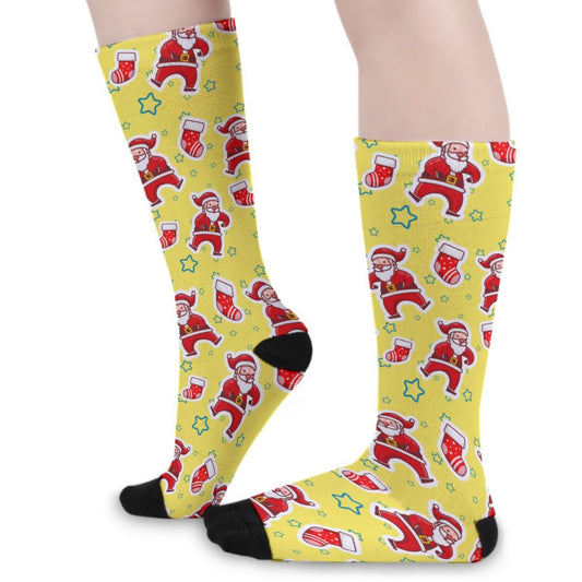 Unisex Long Socks - Santa Stars - Festive Style