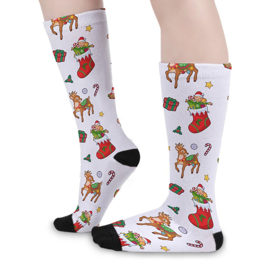 Unisex Long Socks - Traditional Pattern - Festive Style