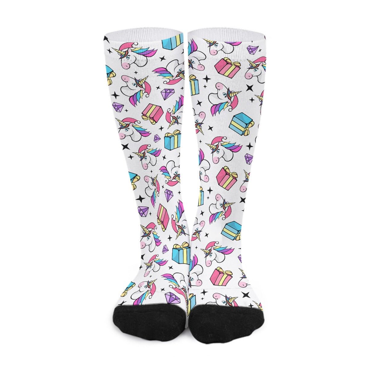 Unisex Long Socks - Unicorn Pattern - Festive Style