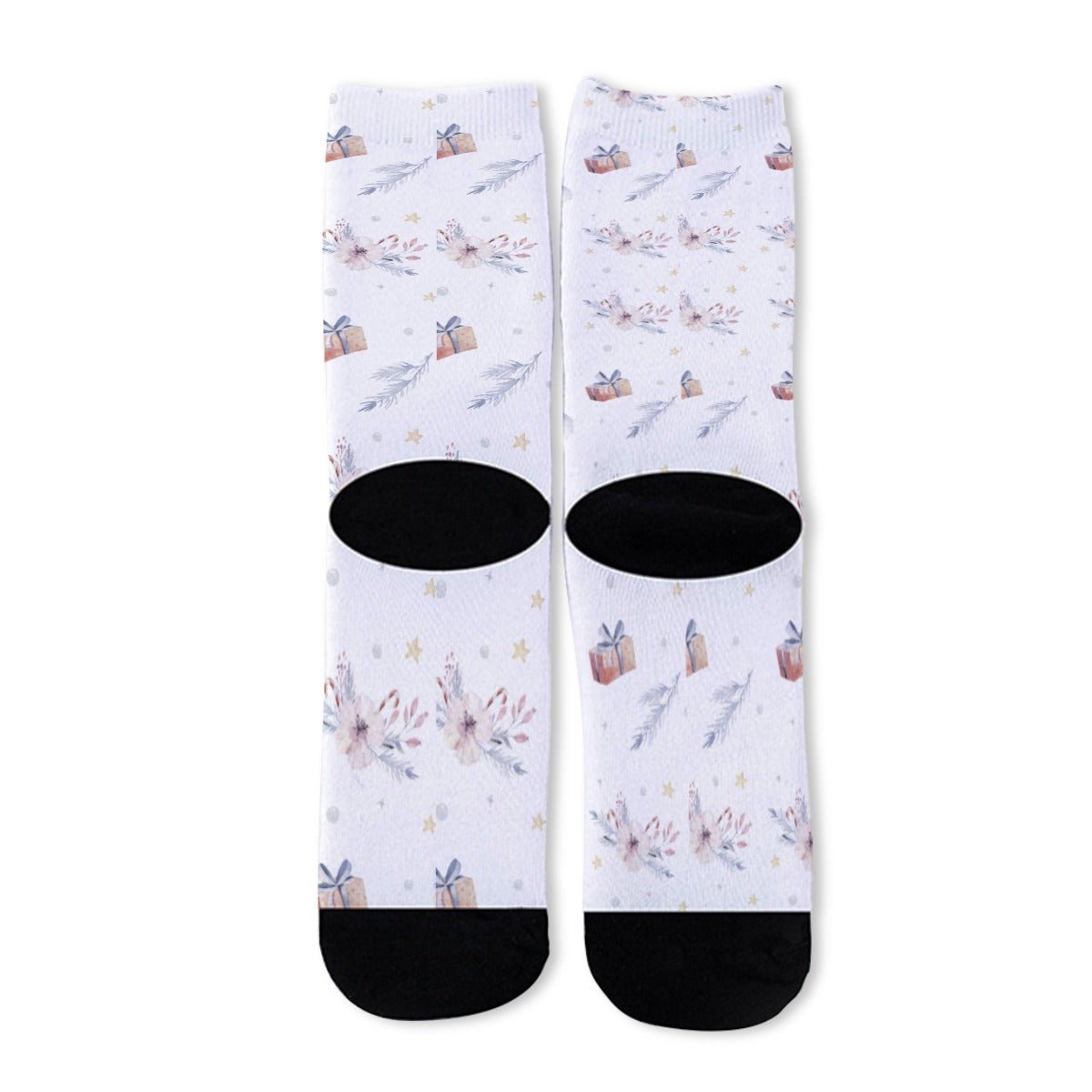 Unisex Long Socks - Watercolour Penguins - Festive Style
