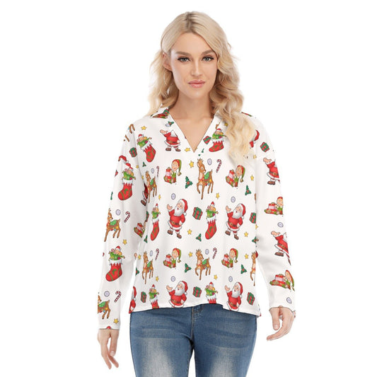 Women's Christmas Blouse - Traditional - Festive Style