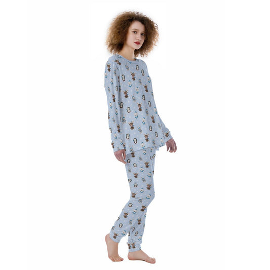 Women's Christmas Pyjamas - Polar Blue - Festive Style