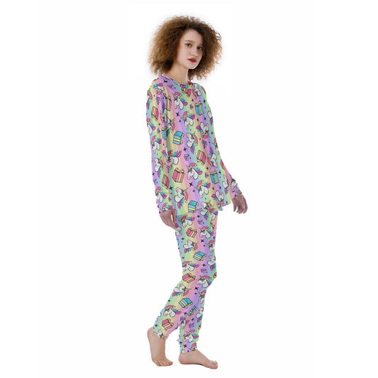 Women's Christmas Pyjamas - Rainbow Unicorns - Festive Style