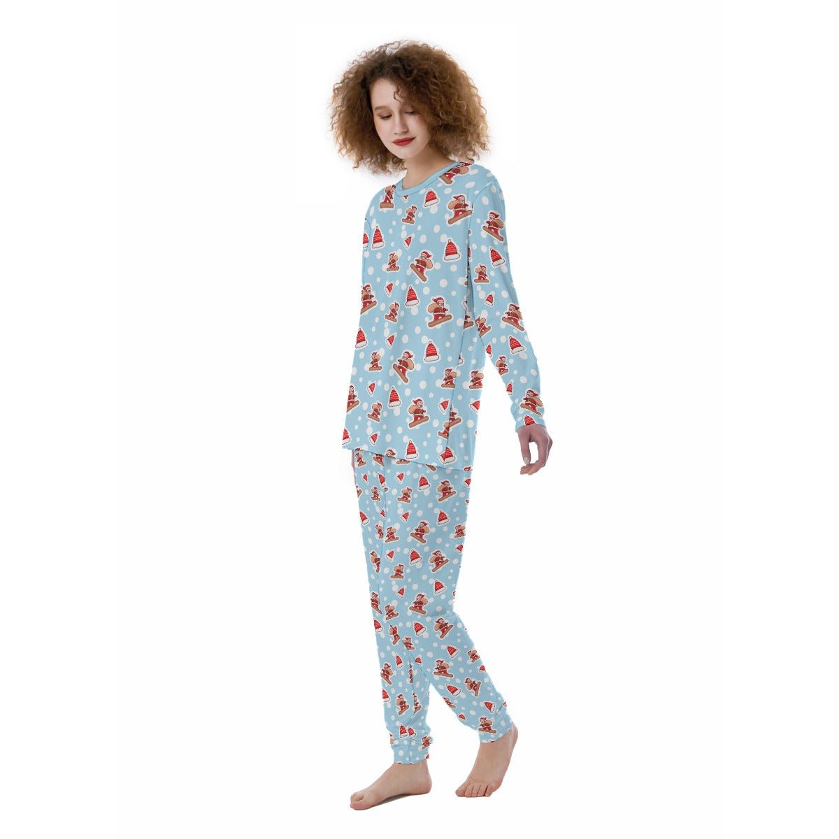 Women's Christmas Pyjamas - Santa Snowboarding - Festive Style