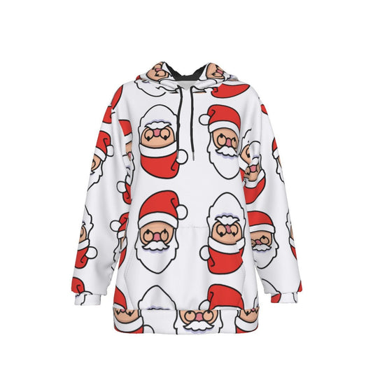 Women's Fleece Christmas Hoodie - Mirrored Santa - Festive Style