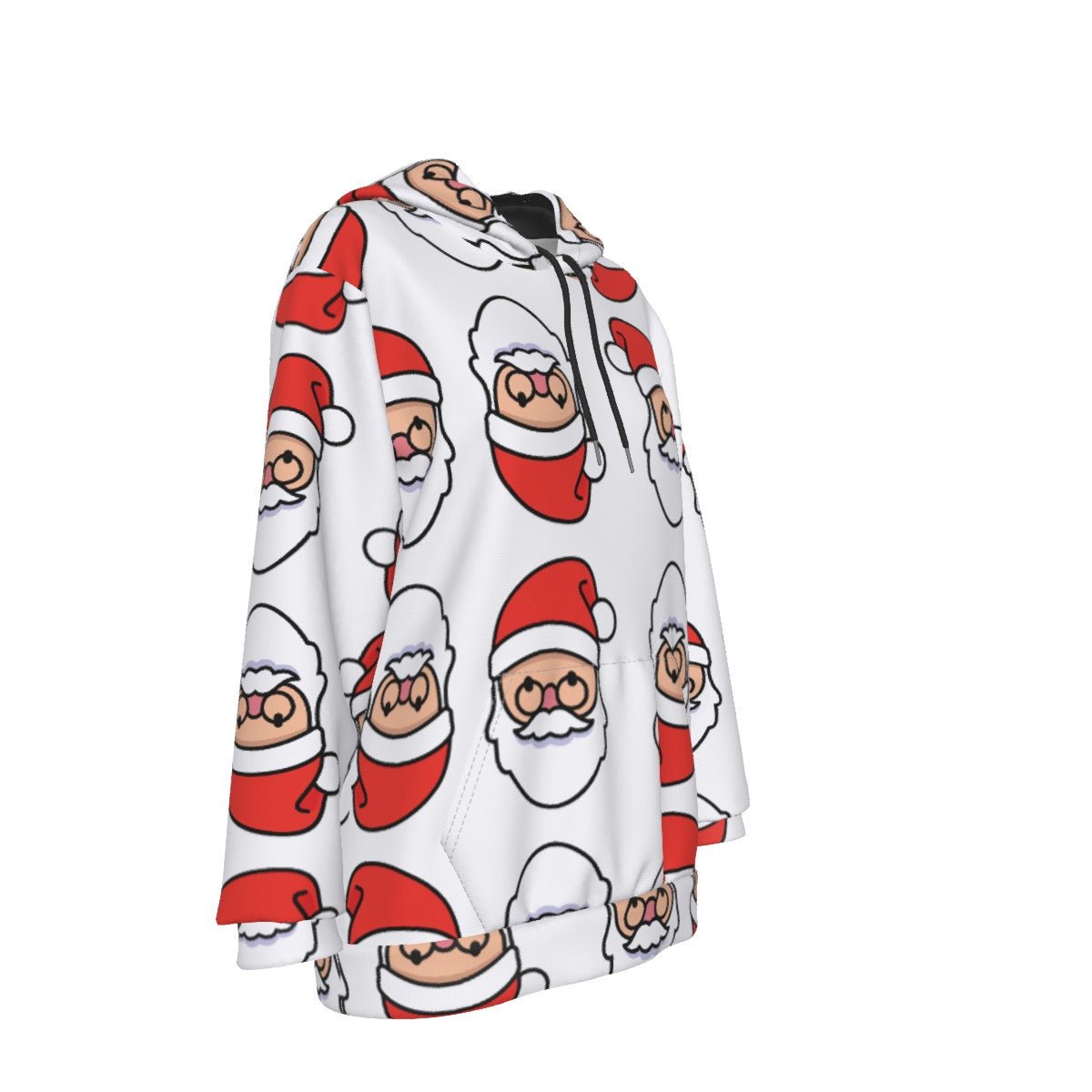 Women's Fleece Christmas Hoodie - Mirrored Santa - Festive Style