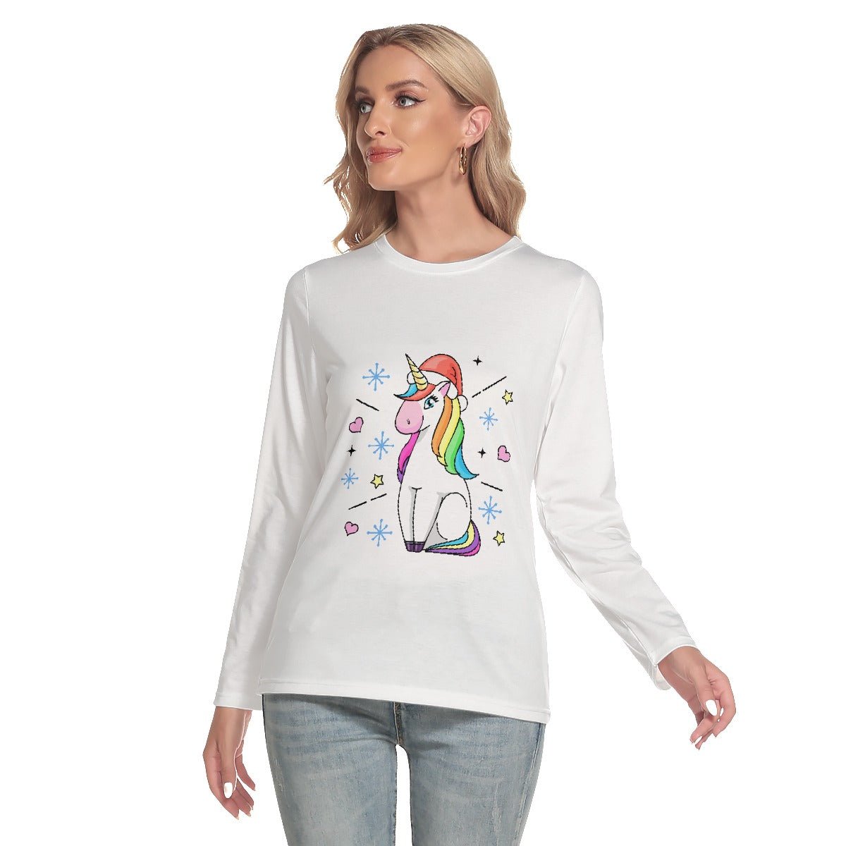 Women's Long Sleeve Christmas T-shirt - Festive Style