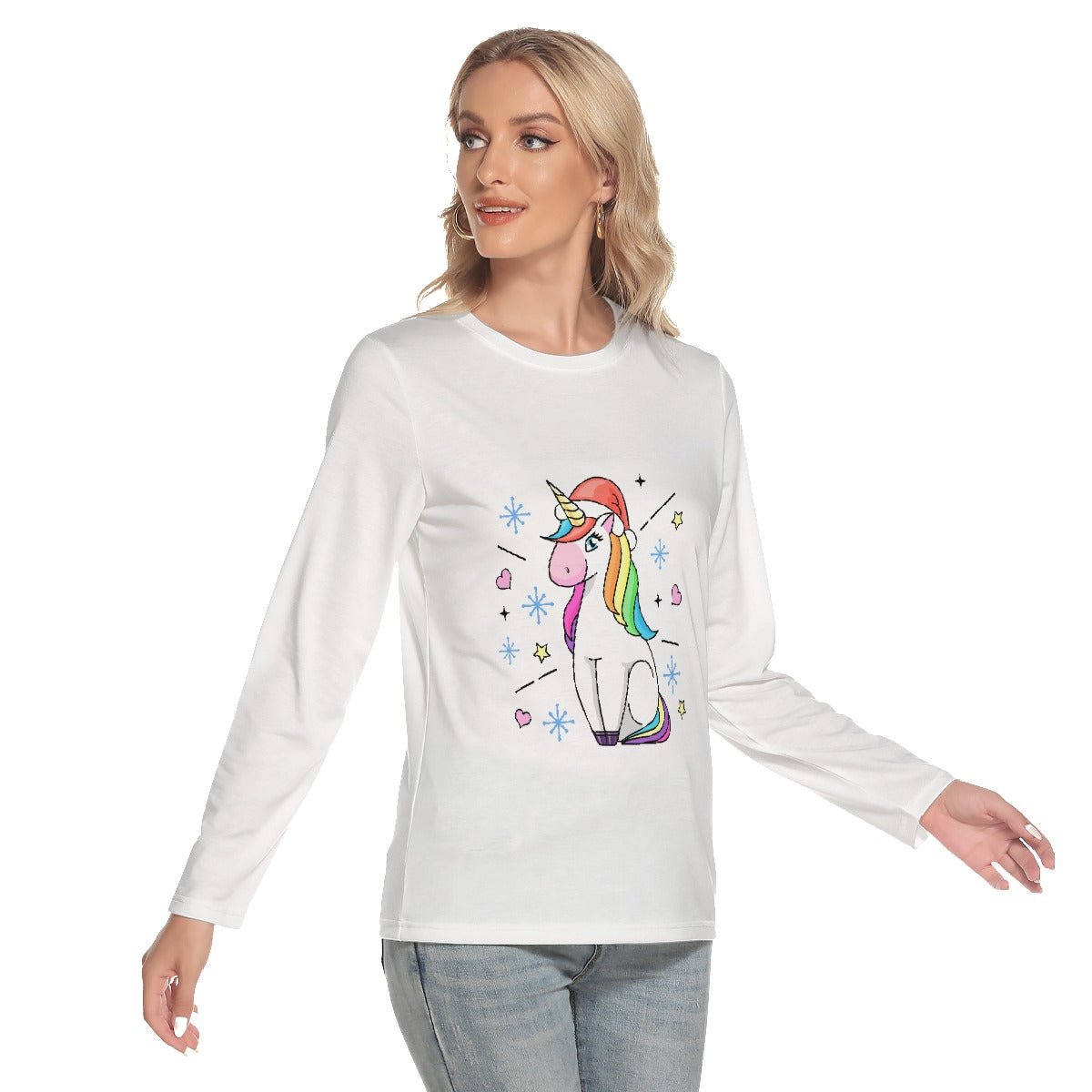 Women's Long Sleeve Christmas T-shirt - Festive Style