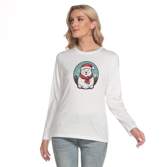 Women's Long Sleeve Christmas T-shirt - Polar Bear - Festive Style