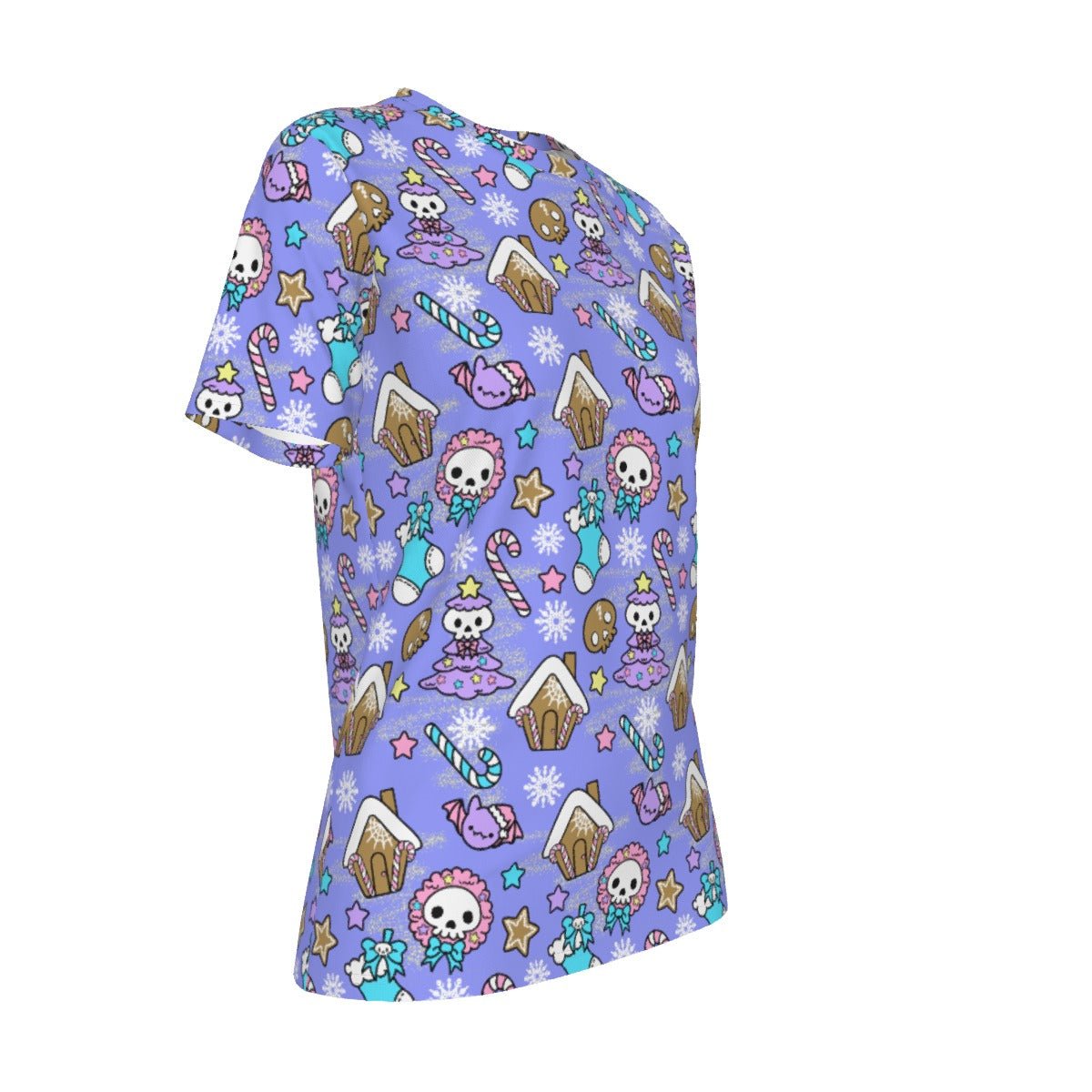Women's Short Sleeve Christmas Tee - Creepy Kawaii - Mauve - Festive Style