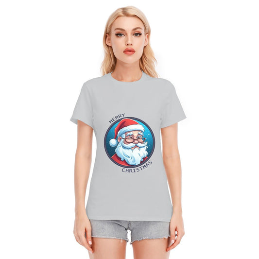 Women's Short Sleeve Christmas Tee - MC Santa - Festive Style