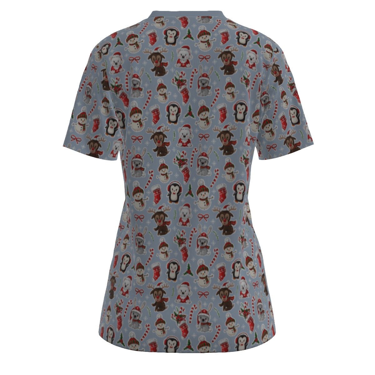 Women's Short Sleeve Christmas Tee - Polar Kawaii - Festive Style