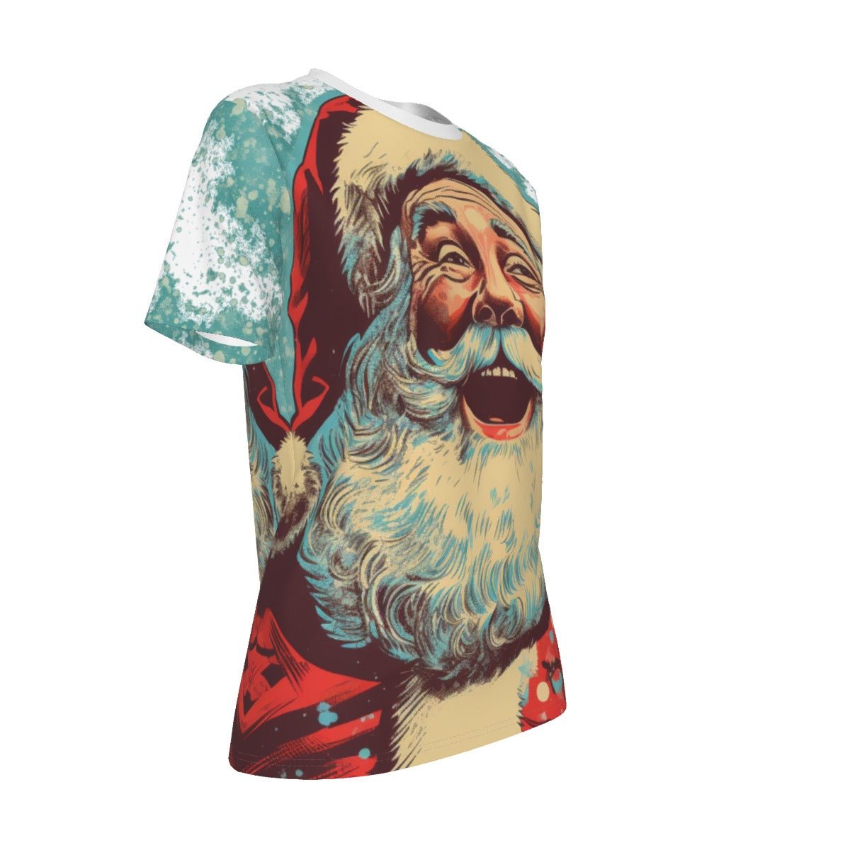Women's Short Sleeve Christmas Tee - Radical Santa - Festive Style