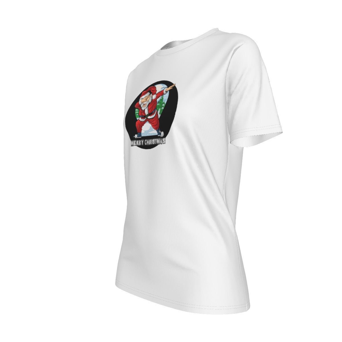 Women's Short Sleeve Christmas Tee - Santa Dab Logo - Festive Style