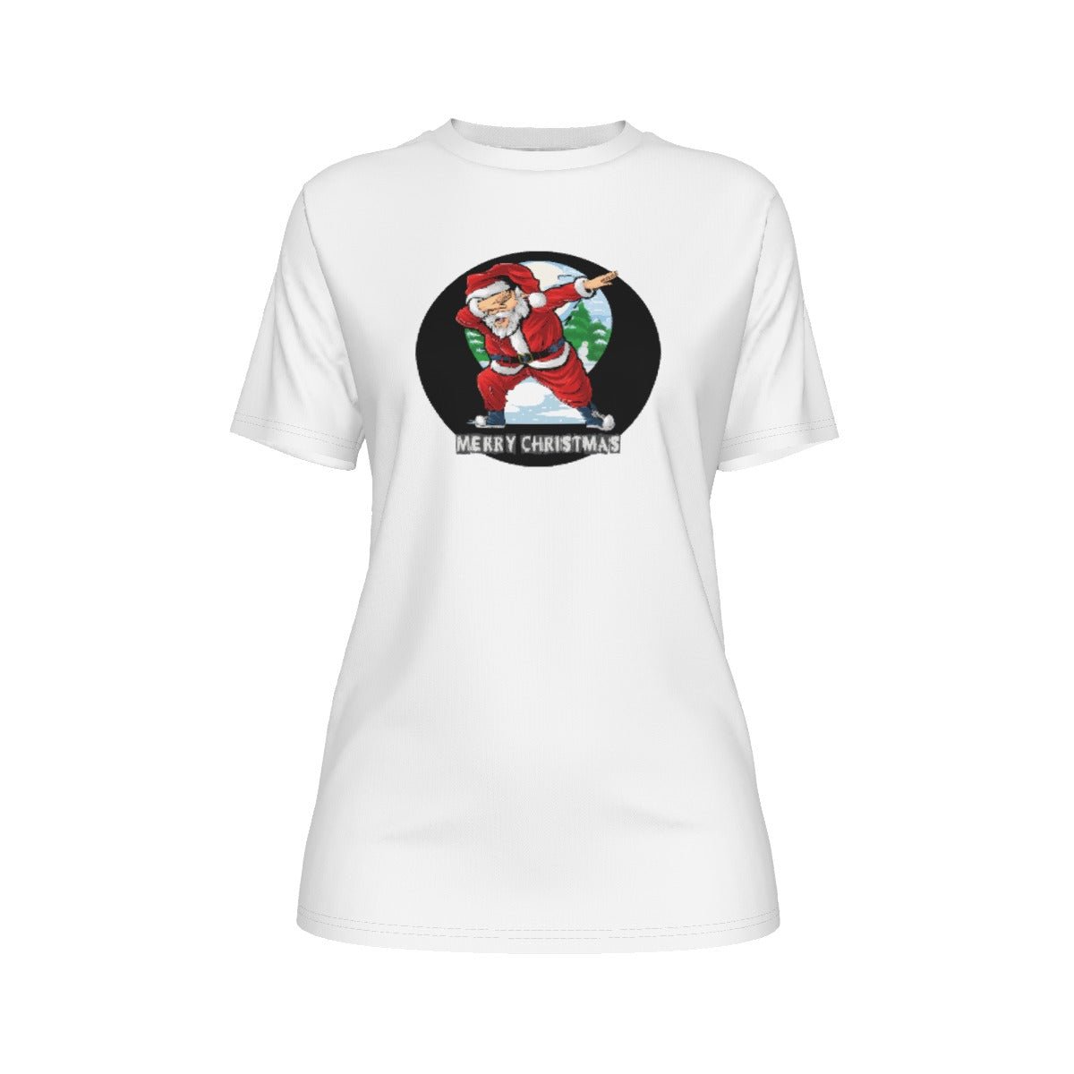 Women's Short Sleeve Christmas Tee - Santa Dab Logo - Festive Style