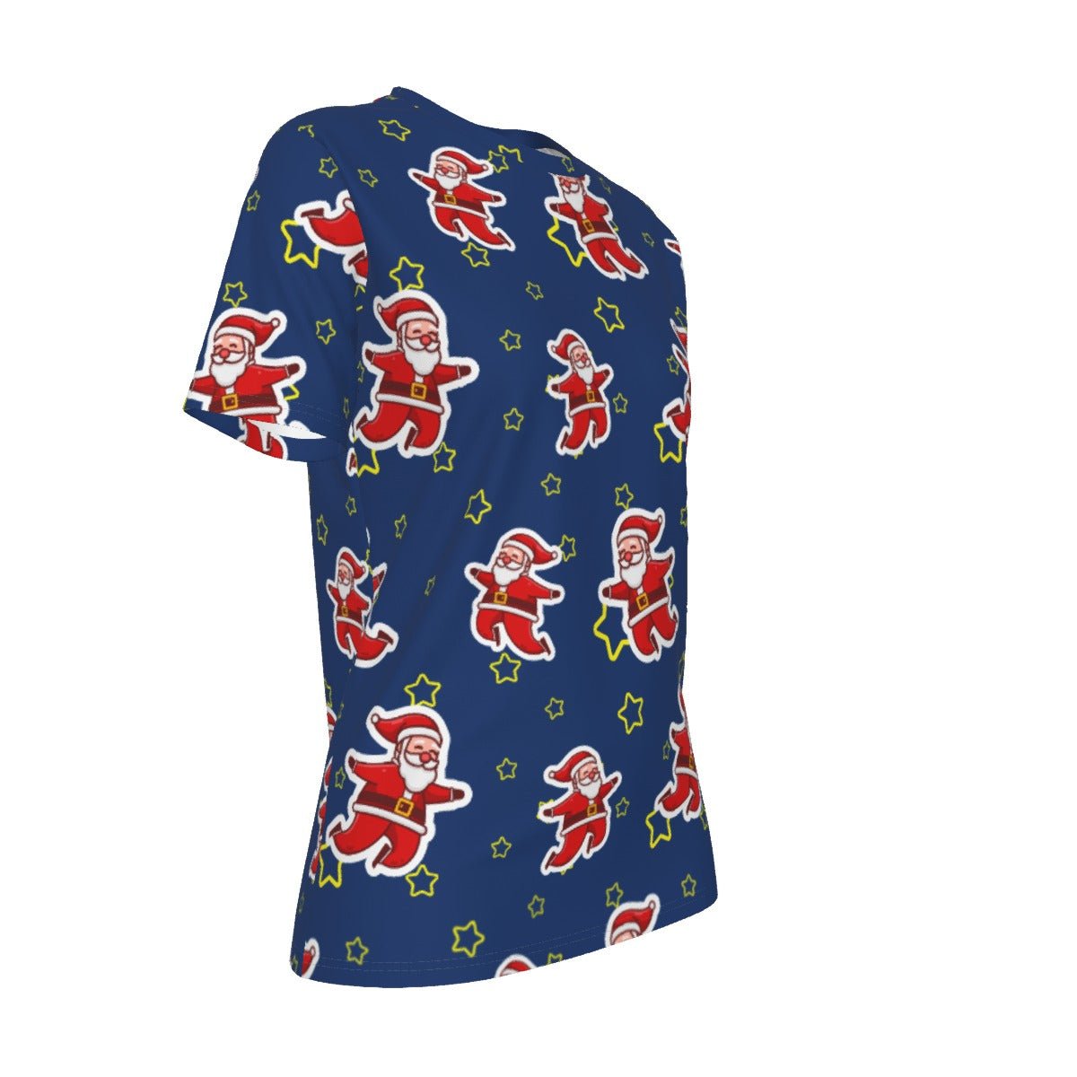 Women's Short Sleeve Christmas Tee - Santa Night Time - Festive Style