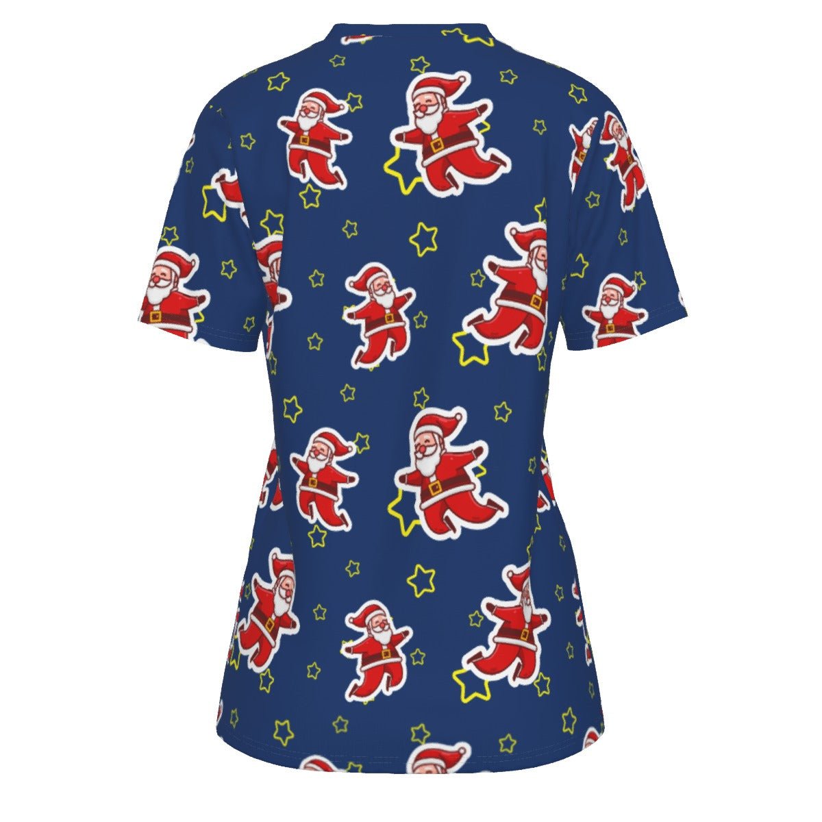 Women's Short Sleeve Christmas Tee - Santa Night Time - Festive Style
