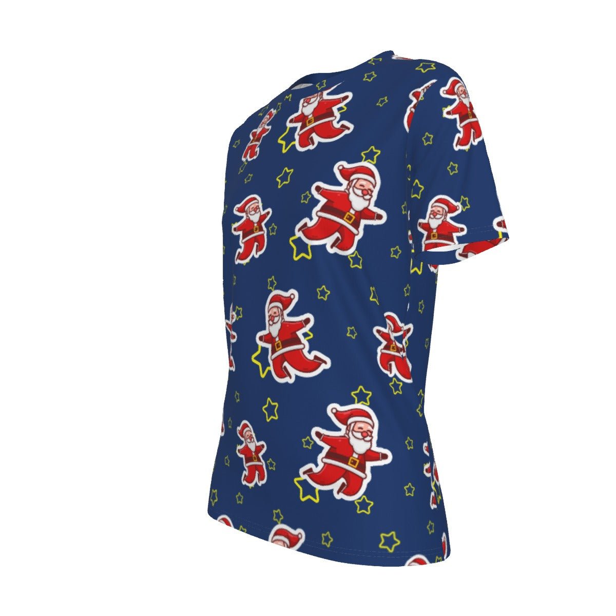 Women's Short Sleeve Christmas Tee - Santa Night Time - Festive Style