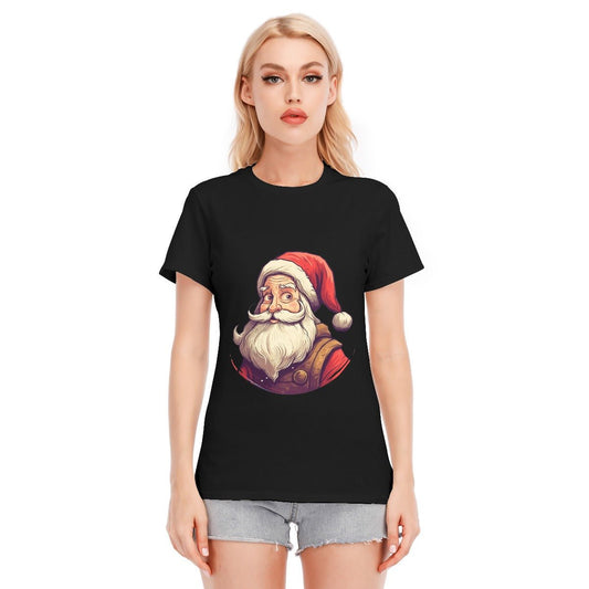 Women's Short Sleeve Christmas Tee - Santa Philosopher - Festive Style