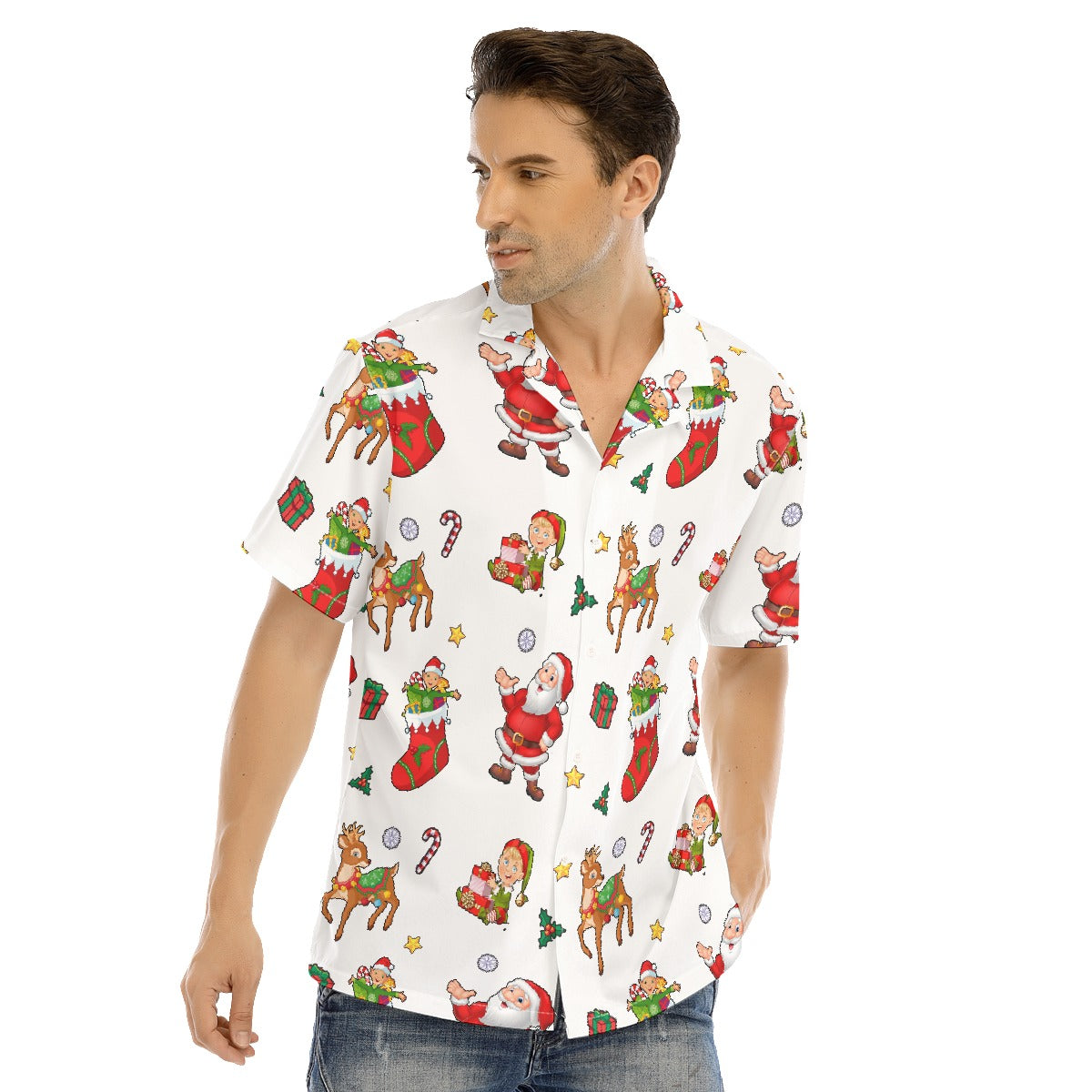 Men's Short Sleeve Christmas Shirt - Traditional